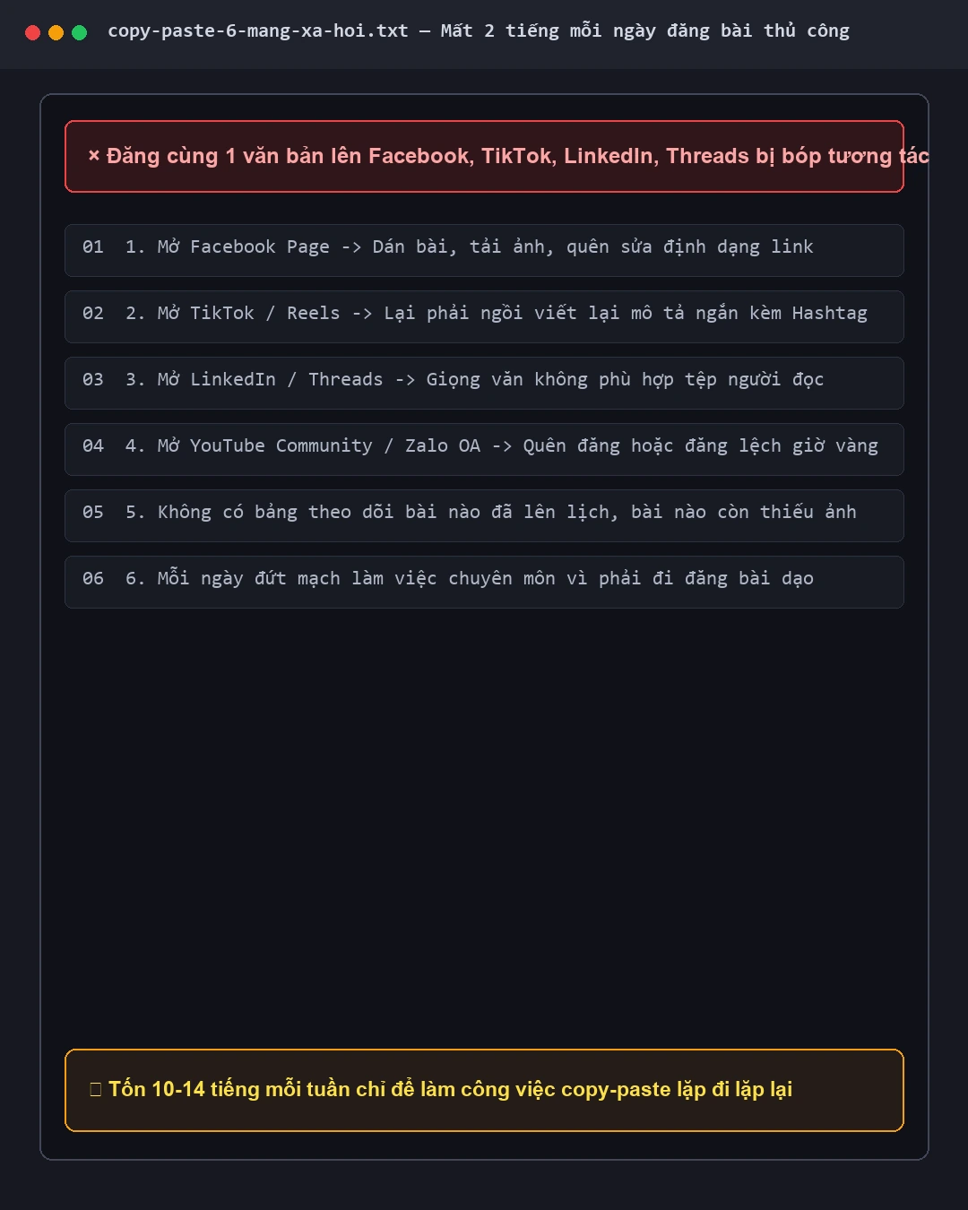 dang-bai-tu-dong-da-kenh: Trước khi dùng skill (Làm thủ công)