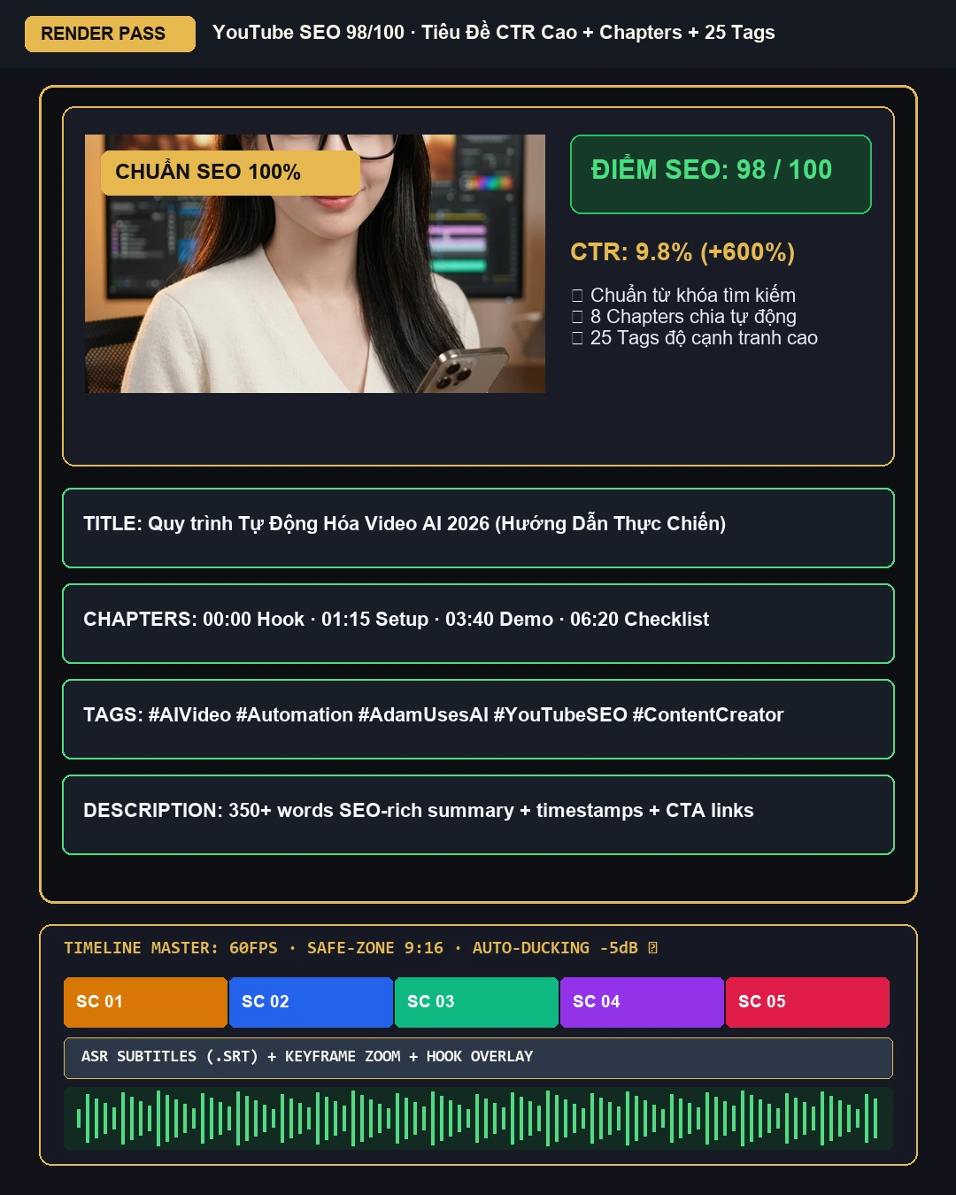 seo-video-youtube: Sau khi chạy skill (Chuẩn hóa 100%)