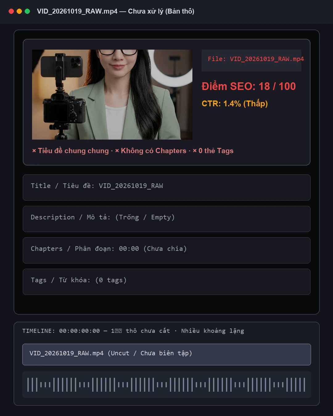 seo-video-youtube: Trước khi dùng skill (Làm thủ công)