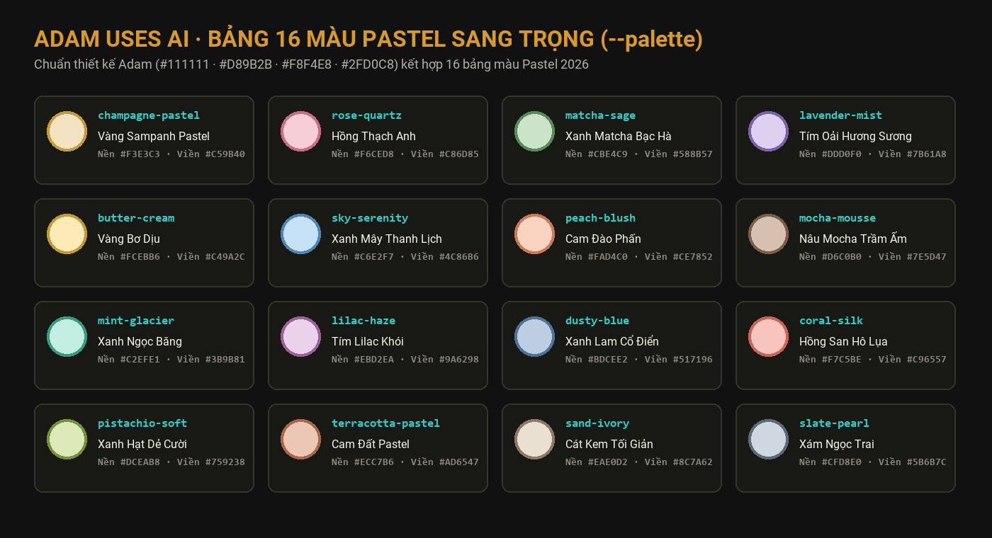 16 Bảng màu pastel