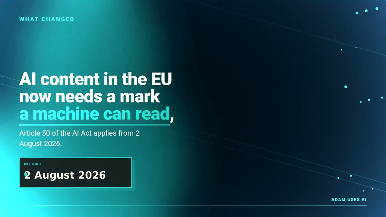 Sample frame: EU AI Act Article 50